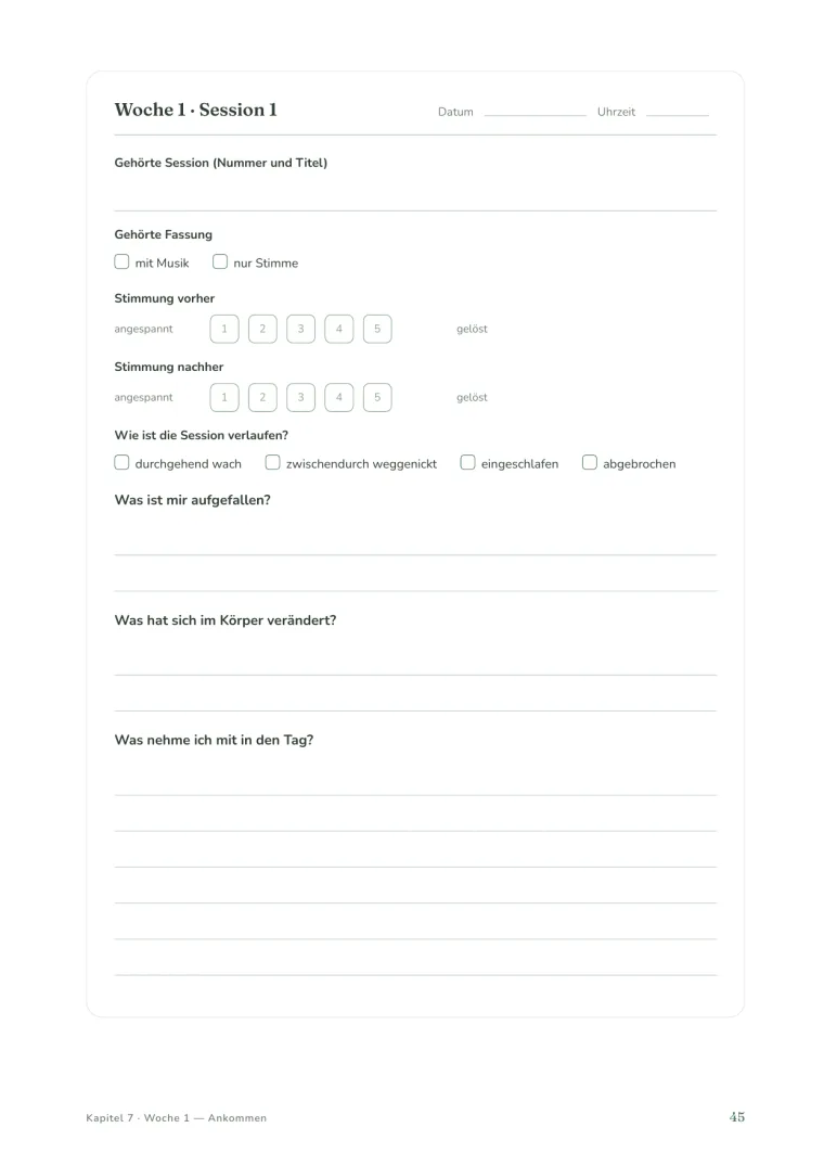 Sessionblatt zum Ausfüllen